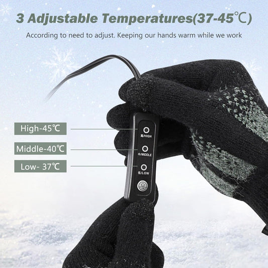 USB Heated Gloves, Winter Warm Heated Gloves Touchscreen Gloves Hand Warmers Work Gloves Unisex Washable V1259-DP01-A-4125