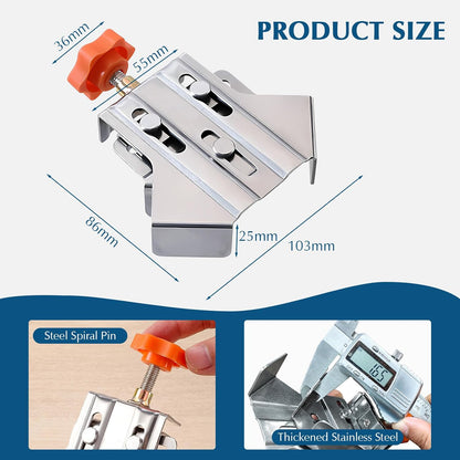 2pcs Stainless Steel Right Angle Clamp, 90 Degree Right Angle Clamp for Woodworking, Photo Framing V1259-DP01-A-4126