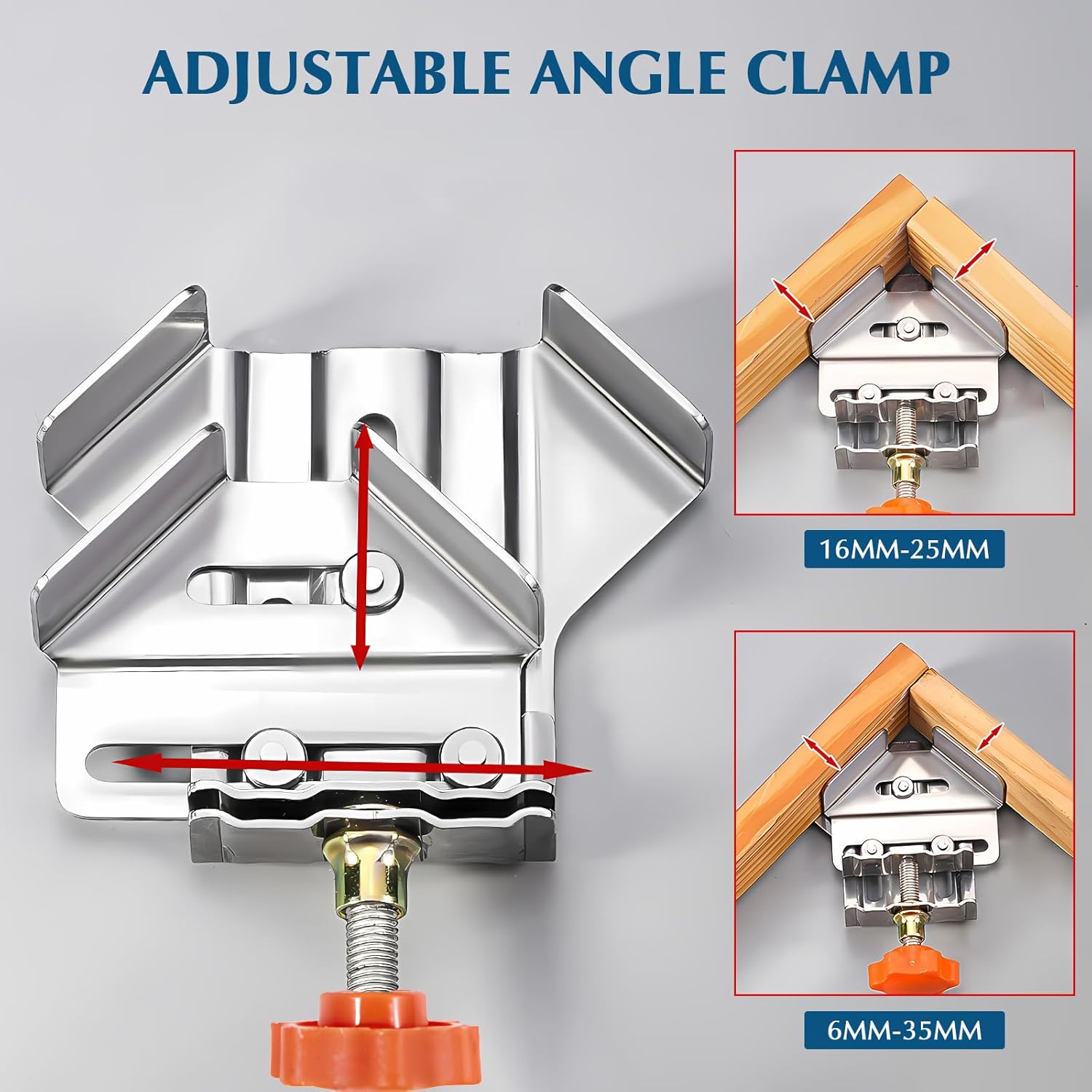2pcs Stainless Steel Right Angle Clamp, 90 Degree Right Angle Clamp for Woodworking, Photo Framing V1259-DP01-A-4126