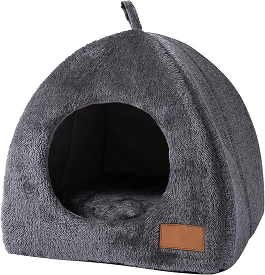 Pet Cave Bed - Warm Cat Bed for Indoor Cats - Pet Tent Cave Igloo Bed for Cats/Small Dogs - Pet Dog Cat Cave V1259-DP01-A-4132