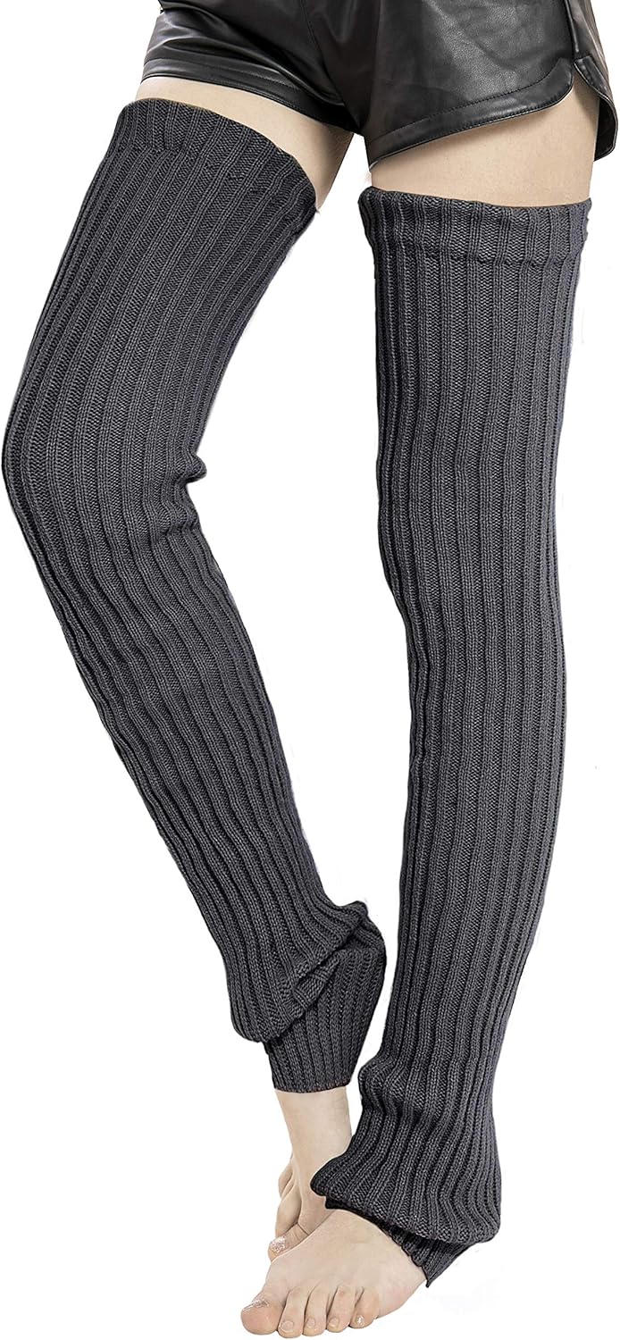 Women's Winter Thick Knit Extra Long Thigh High Leg Warmers V1259-DP01-A-4139