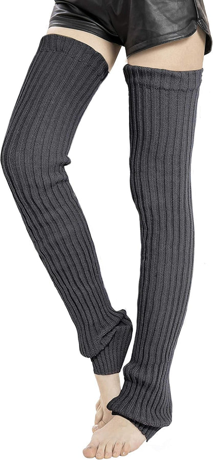 Women's Winter Thick Knit Extra Long Thigh High Leg Warmers V1259-DP01-A-4139