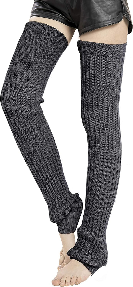 Women's Winter Thick Knit Extra Long Thigh High Leg Warmers V1259-DP01-A-4139