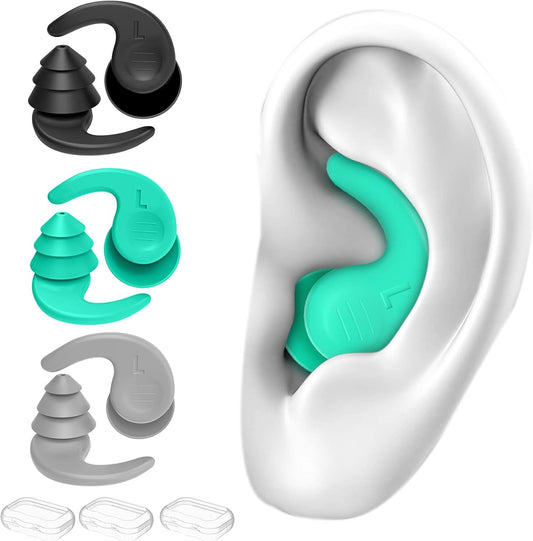Swimming Ear Plugs, 3 Pairs Great Waterproof Ultra Comfy Earplugs, Reusable Silicone Ear Plugs for Swimming V1259-DP01-A-4149