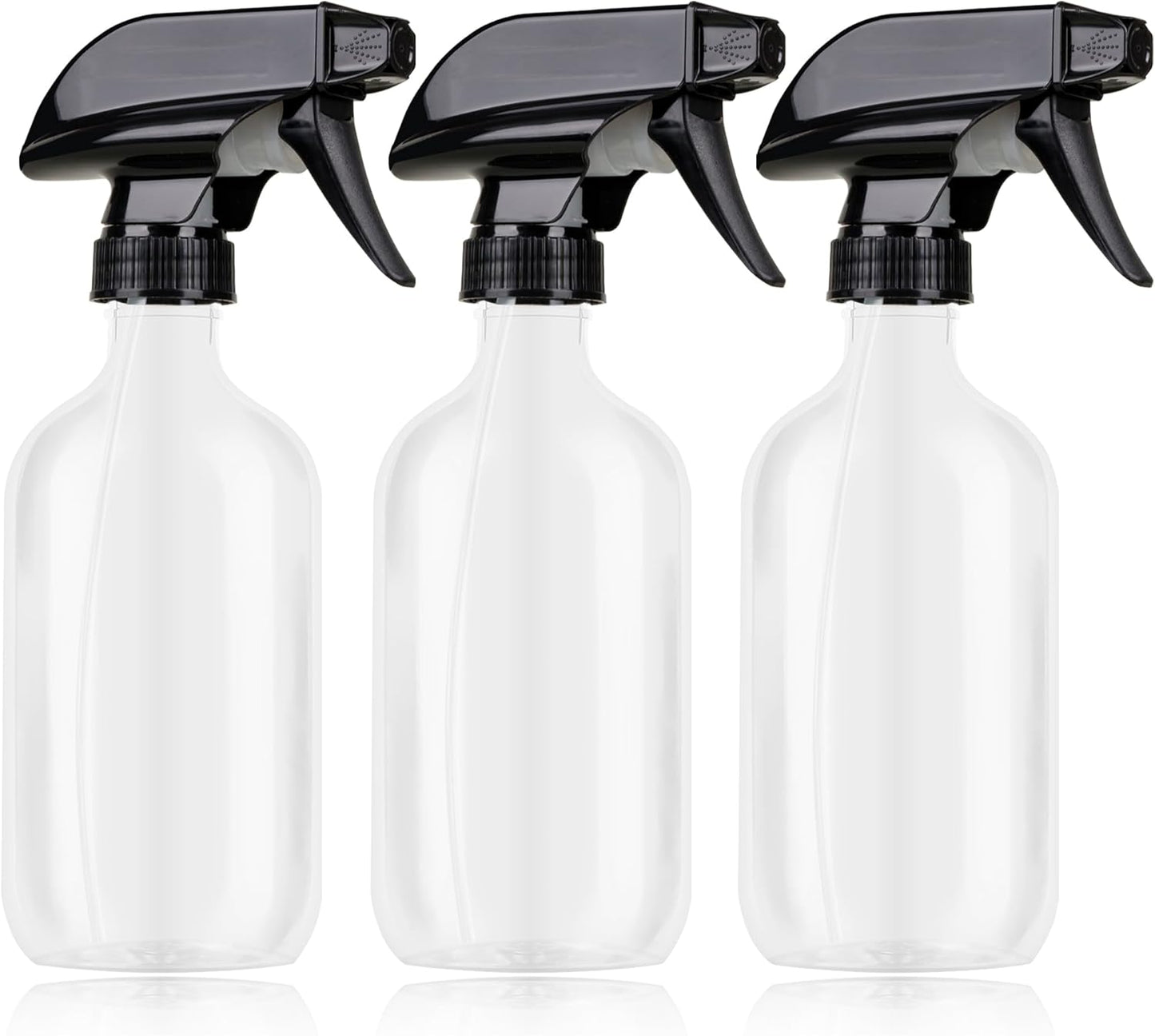 Plastic Spray Bottles 3 Pack, Refillable 16 oz Empty Spray Bottle for Cleaning Solution, Durable and Powerful V1259-DP01-A-4151