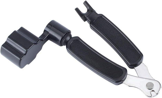 Professional Guitar String Winder Cutter and Bridge Pin Puller, Guitar Repair Tool Functional 3 in 1 (Black) V1259-DP01-A-4157