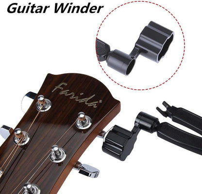 Professional Guitar String Winder Cutter and Bridge Pin Puller, Guitar Repair Tool Functional 3 in 1 (Black) V1259-DP01-A-4157
