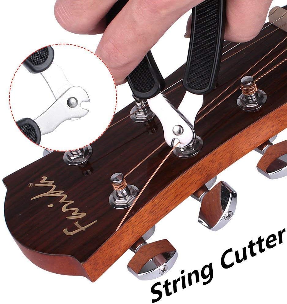 Professional Guitar String Winder Cutter and Bridge Pin Puller, Guitar Repair Tool Functional 3 in 1 (Black) V1259-DP01-A-4157
