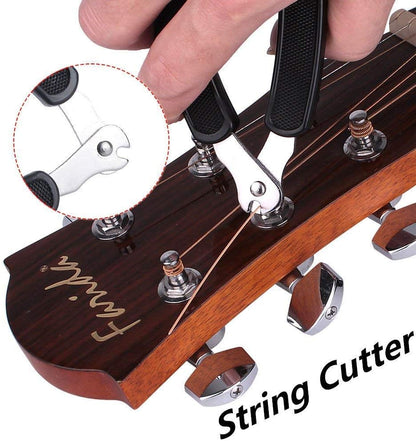 Professional Guitar String Winder Cutter and Bridge Pin Puller, Guitar Repair Tool Functional 3 in 1 (Black) V1259-DP01-A-4157