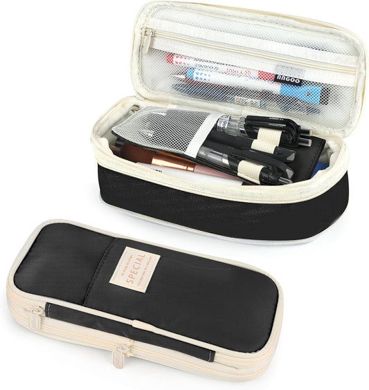 Pencil Case, Large Capacity Aesthetic Pen Cases with Durable Zipper, Big Stationery Pencil Pouch for Women & V1259-DP01-A-4161