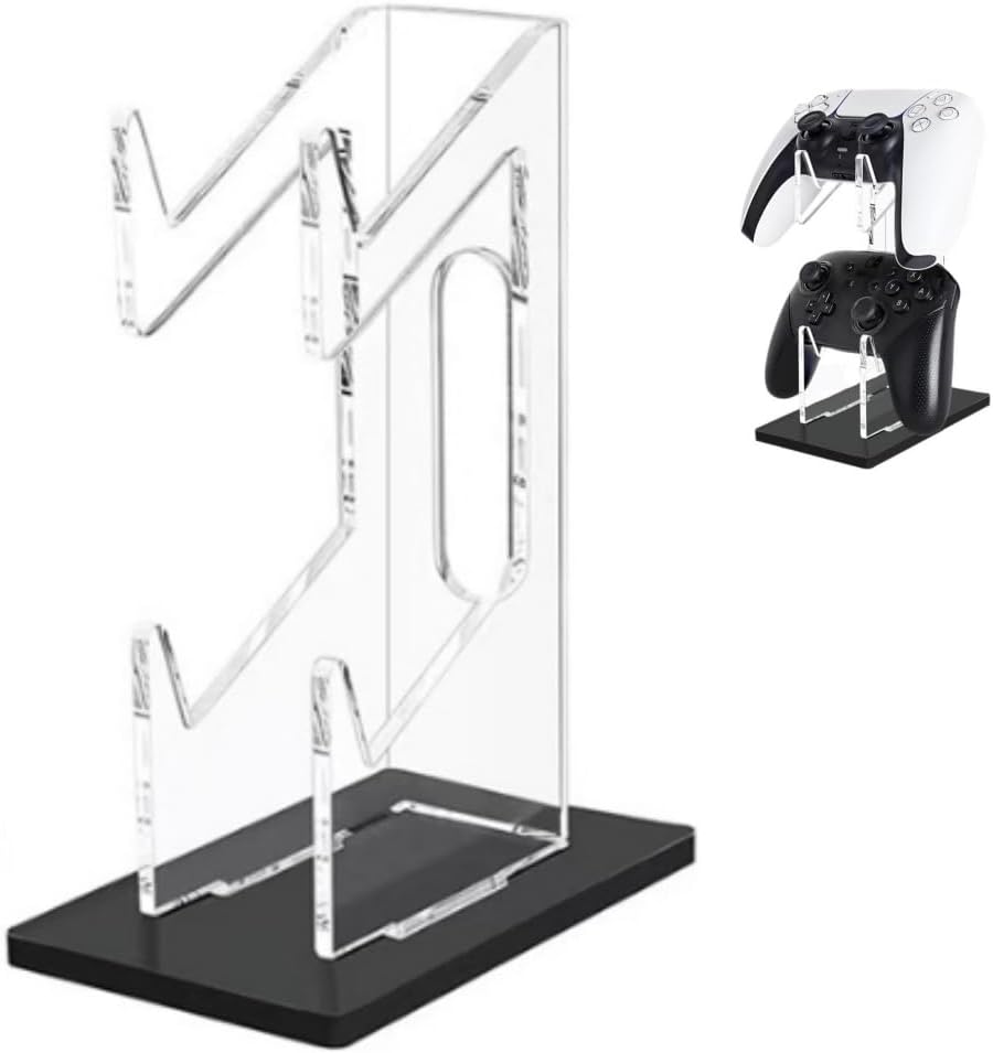 Universal Dual Game Controller Holder Desk Stand for PS4 PS5 Xbox ONE Switch, Perfect Display and V1259-DP01-A-4163