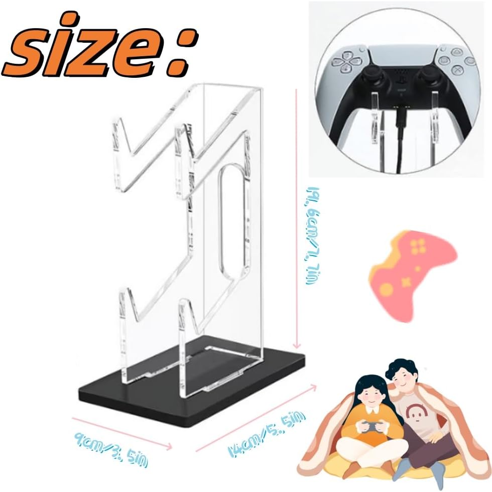 Universal Dual Game Controller Holder Desk Stand for PS4 PS5 Xbox ONE Switch, Perfect Display and V1259-DP01-A-4163