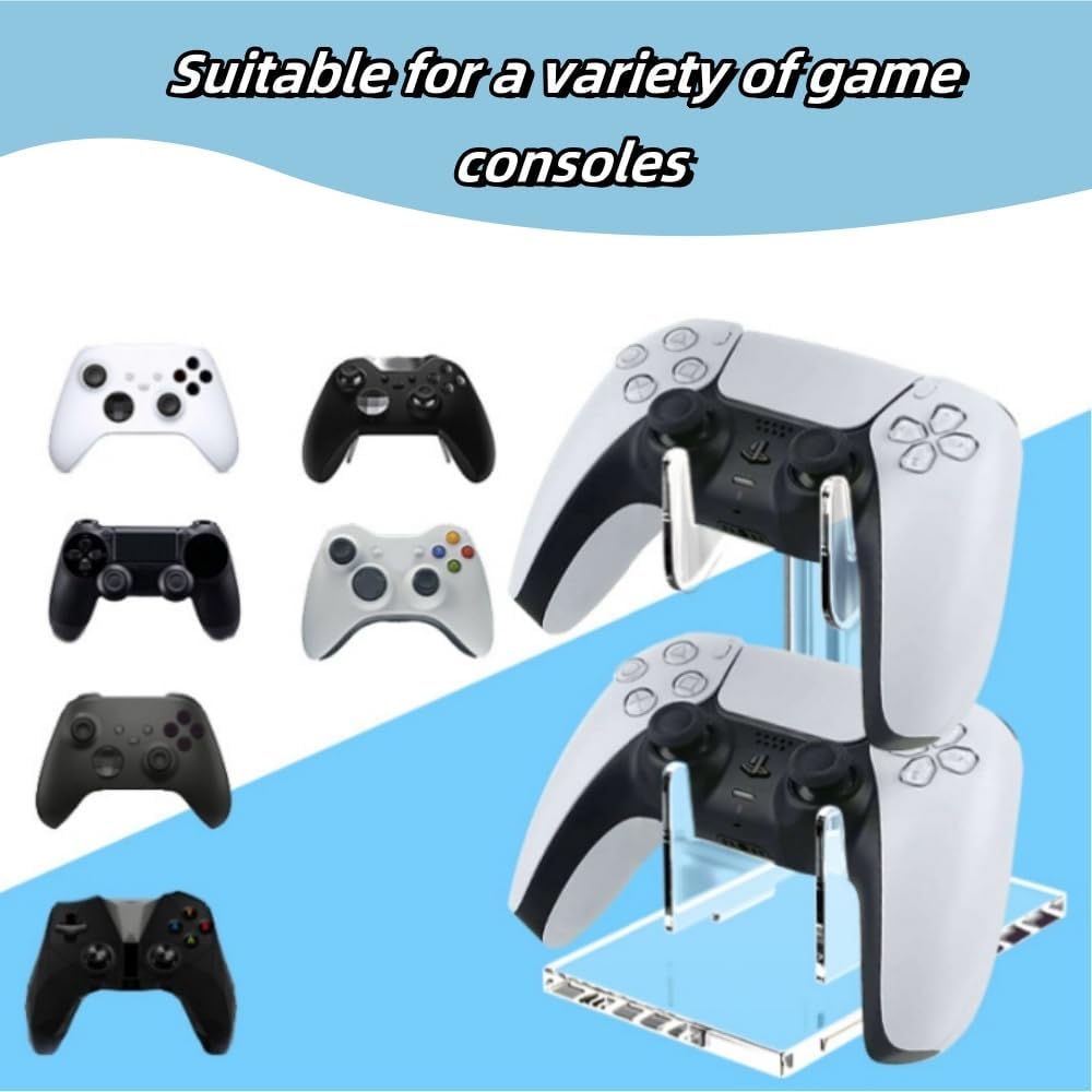 Universal Dual Game Controller Holder Desk Stand for PS4 PS5 Xbox ONE Switch, Perfect Display and V1259-DP01-A-4163