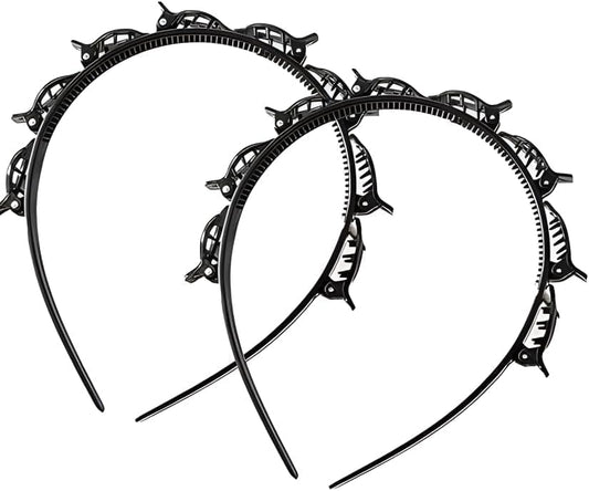 Braided Headbands Double Layer Twist Plait Hairband, 2Pcs Bangs Hairstyle Twist Hairpin Headbands,Double V1259-DP01-A-4167