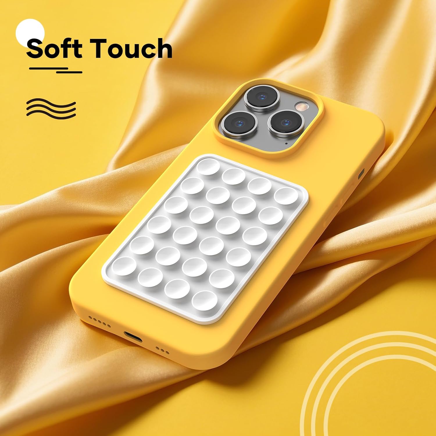 Silicone Phone Sticky Grip, Suction Phone Case Mount for iPhone and Android, Hands-Free Sticky Cell Phone V1259-DP01-A-4168