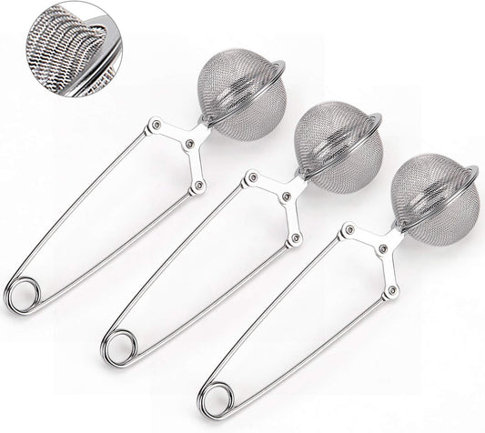 Snap Ball Tea Strainer, 3 Pack Premium Stainless Steel Tea Infuser with Handle for Loose Leaf Tea Fine Mesh V1259-DP01-A-4169