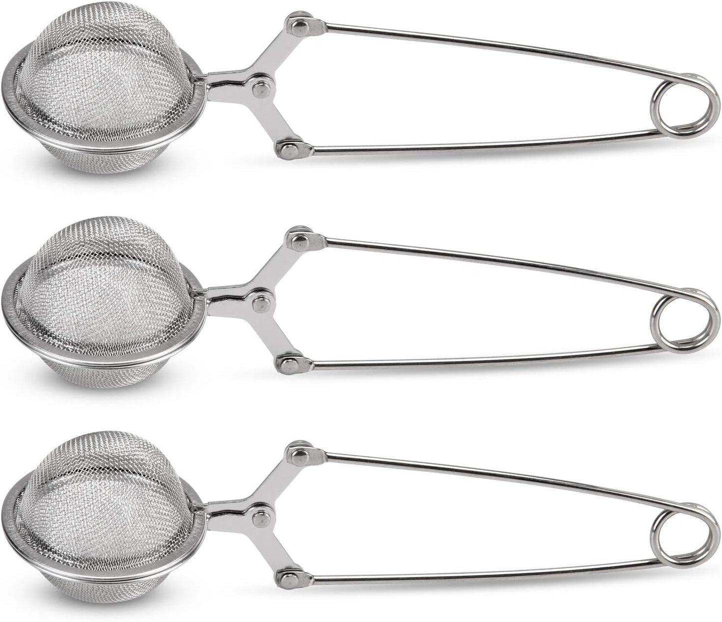 Snap Ball Tea Strainer, 3 Pack Premium Stainless Steel Tea Infuser with Handle for Loose Leaf Tea Fine Mesh V1259-DP01-A-4169