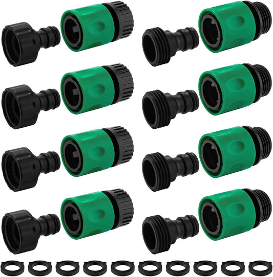 16 Pieces Garden Water Hose Quick Connectors,3/4 Inch GHT Male and Female Water Hose Quick Connect Fittings V1259-DP01-A-4175