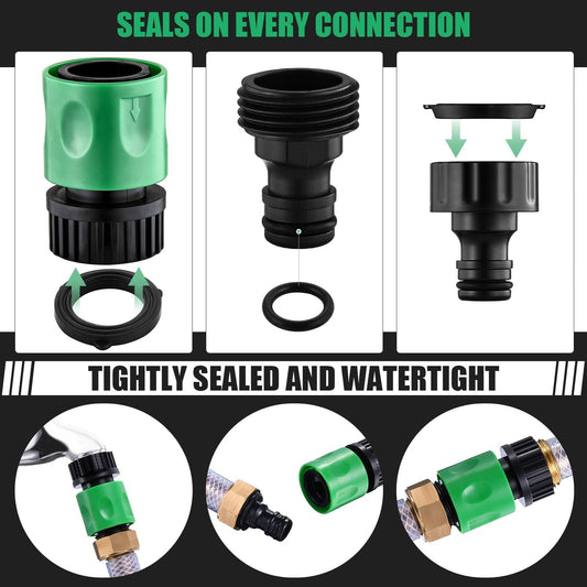 16 Pieces Garden Water Hose Quick Connectors,3/4 Inch GHT Male and Female Water Hose Quick Connect Fittings V1259-DP01-A-4175