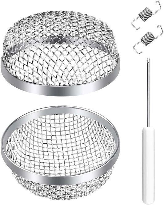 RV Furnace Vent Insect Screen Cover 2 Pack with Installation Tool, Durable Mesh RV Flying Insect Screen for V1259-DP01-A-4176