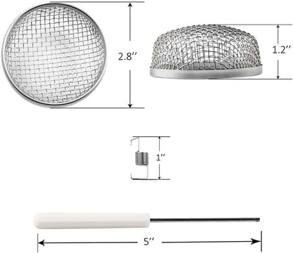 RV Furnace Vent Insect Screen Cover 2 Pack with Installation Tool, Durable Mesh RV Flying Insect Screen for V1259-DP01-A-4176