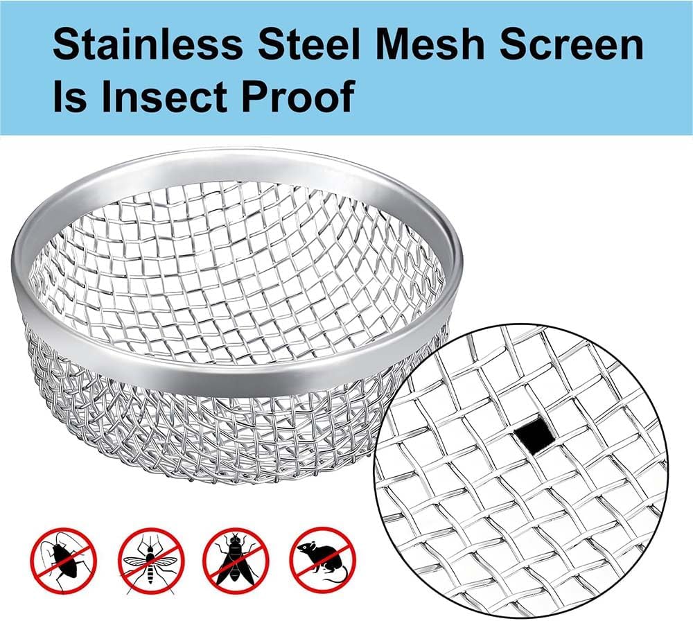 RV Furnace Vent Insect Screen Cover 2 Pack with Installation Tool, Durable Mesh RV Flying Insect Screen for V1259-DP01-A-4176