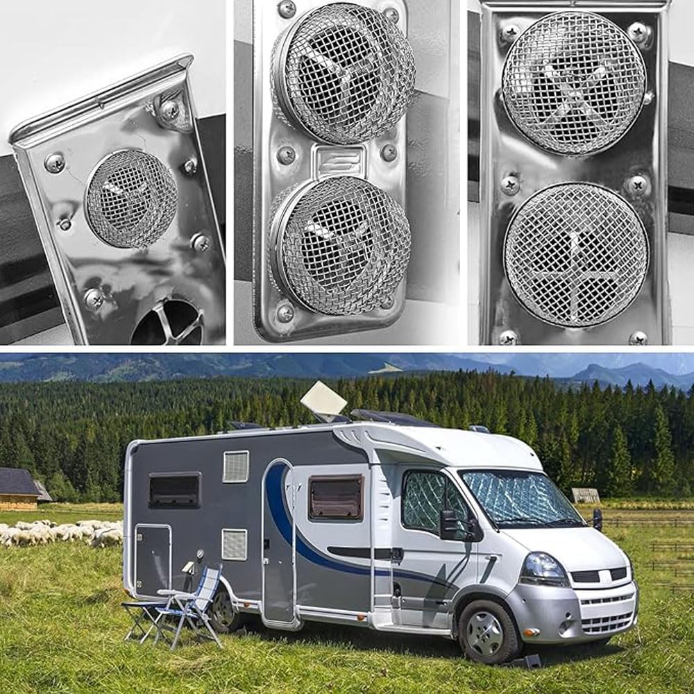 RV Furnace Vent Insect Screen Cover 2 Pack with Installation Tool, Durable Mesh RV Flying Insect Screen for V1259-DP01-A-4176