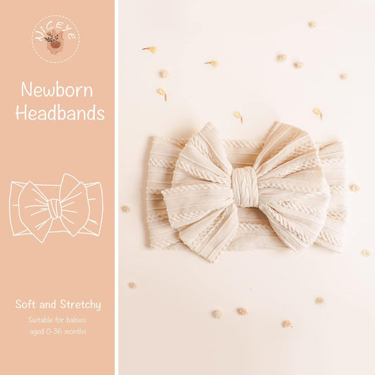 Handmade Baby Headbands Soft Stretchy Nylon Hair Bands with Bows for Newborn Infant Baby Toddler Girls V1259-DP01-A-4179