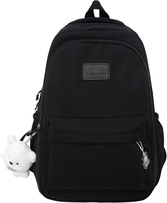 Female Lady High Capacity College Backpack Women Laptop School Bags Cute Girl Travel Book Bag Cool,Black,with V1259-DP01-A-4181