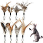 8 Pcs Cat Feather Toys with Bells, Feather Teaser Cat Toy, Replacement Feather Refills with Bells, Exerciser V1259-DP01-A-4185