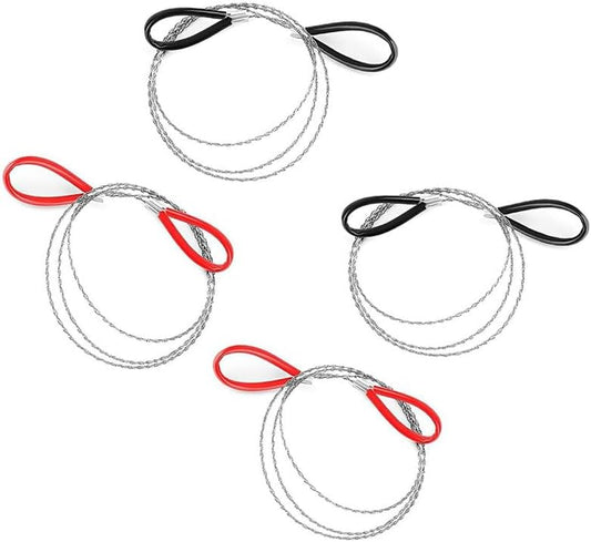 4Pcs Stainless Steel Wire Saw Emergency Saws,PVC Pipe Cable Saw Stainless Steel Wire Saw Hand Pocket String V1259-DP01-A-4190