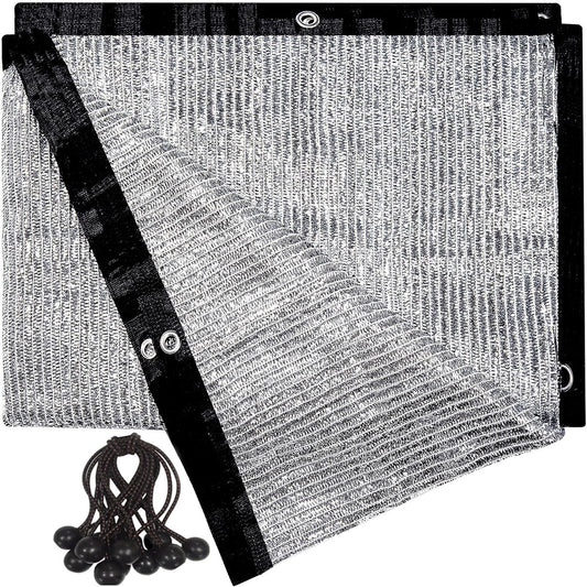 70% Aluminet Shade Cloth 6.5 ft x 10 ft-Fabric Sun Block Sun Reflect-Free 12pcs 6" Ball Bungee V1259-DP01-A-4193