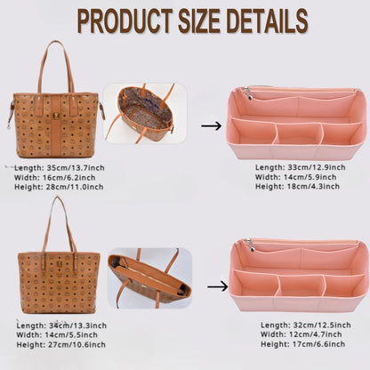 Organizer Insert for Tote Bag - Softened Felt Purse Insert With Storage Container, Makeup Organizer, Inner V1259-DP01-A-4198