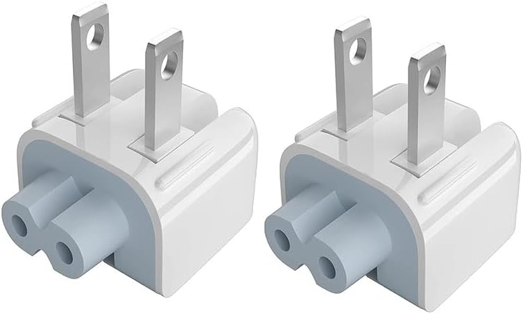 2Pcs Mac AC Wall Adapter Plug Duckhead - US Standard Wall Charger with Power Cord for MacBook, iBook, iPhone V1259-DP01-A-4201