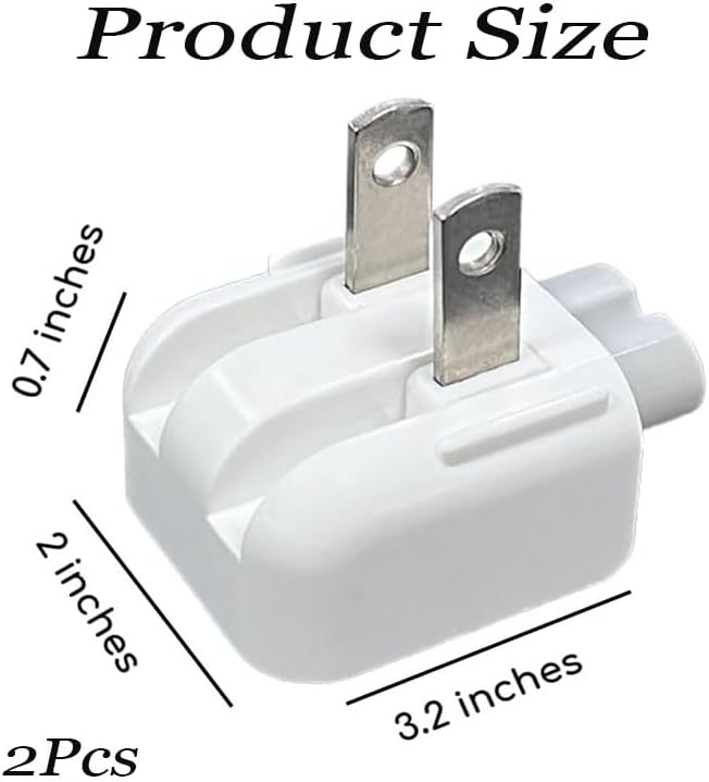 2Pcs Mac AC Wall Adapter Plug Duckhead - US Standard Wall Charger with Power Cord for MacBook, iBook, iPhone V1259-DP01-A-4201