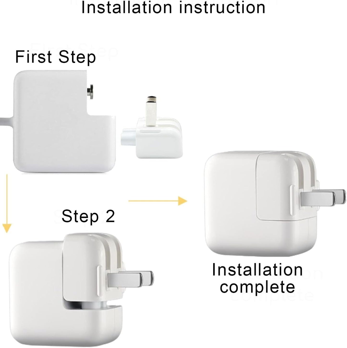 2Pcs Mac AC Wall Adapter Plug Duckhead - US Standard Wall Charger with Power Cord for MacBook, iBook, iPhone V1259-DP01-A-4201