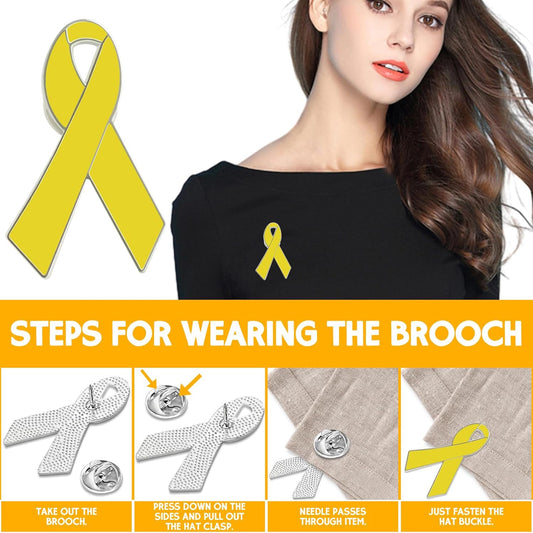 Yellow Ribbon Brooch Israel Hostage Women Men Bring Them Home Brooch Yellow Ribbon Breast Cancer Awareness V1259-DP01-A-4204