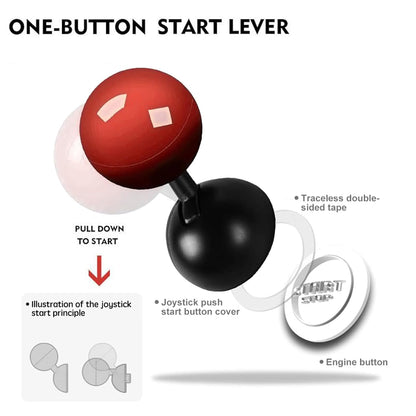 Car Push Start Button Cover, Engine Start/Stop Joystick Ball, Universal Starter Decorative Accessories (Red) V1259-DP01-A-4216