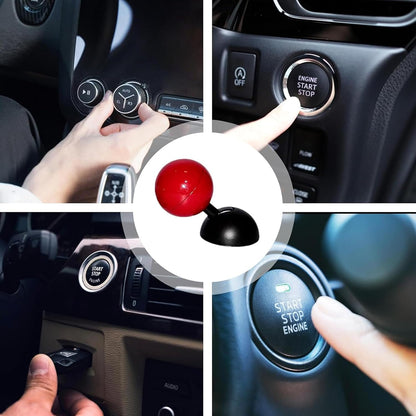 Car Push Start Button Cover, Engine Start/Stop Joystick Ball, Universal Starter Decorative Accessories (Red) V1259-DP01-A-4216