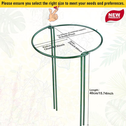 6 Pack Plant Support Stakes, Half-Round Plant Support, Green Plant Support Ring, Rust-Proof, Durable for V1259-DP01-A-4220