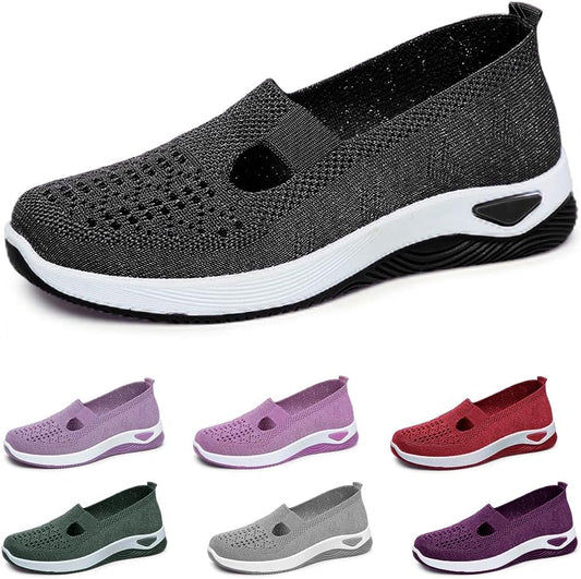 2024 New Women's Woven Breathable Soft Sole Shoes, Upgrade Orthopedic Shoes Outdoor Hiking Mesh Up Knit V1259-DP01-A-4221