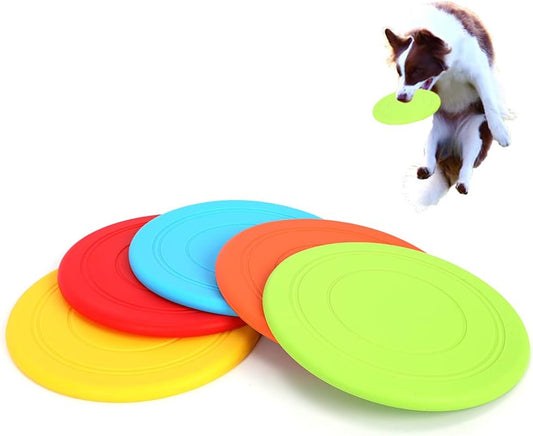 5 Pack Dog Frisbee,Dog Flying Disc Puppy Flyer Toy React Faster Training Interactive Toys for Small Medium V1259-DP01-A-4222