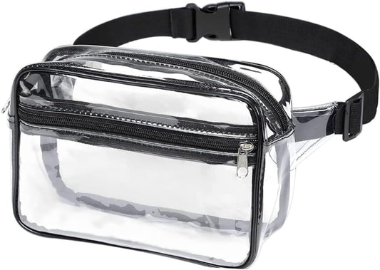 Clear Fanny Pack, PVC Transparent Stadium Bag, Waterproof Adjustable Strap Fanny Pack Crossbody V1259-DP01-A-4230