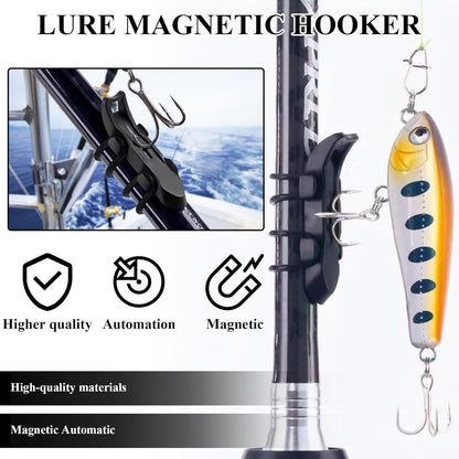 10PCS Lure Magnetic Hooker, Automatic Hook Keeper for Fishing Rod, Hook Holder with 2 Sizes Rubber Rings V1259-DP01-A-4246