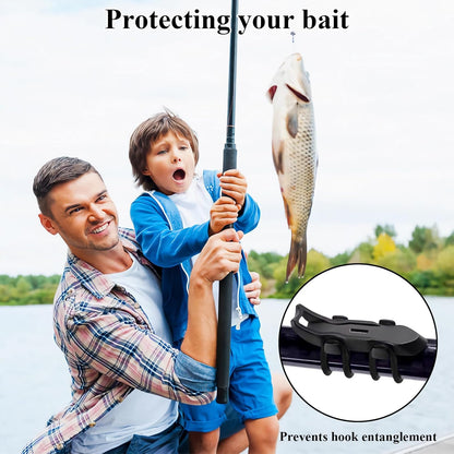 10PCS Lure Magnetic Hooker, Automatic Hook Keeper for Fishing Rod, Hook Holder with 2 Sizes Rubber Rings V1259-DP01-A-4246