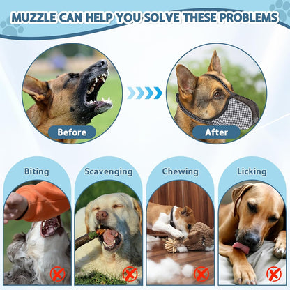 Muzzle for Small Dogs with Adjustable Straps, Breathable Mesh Small Dog Muzzle for Biting Chewing Licking V1259-DP01-A-4249