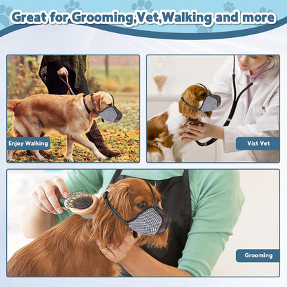 Muzzle for Small Dogs with Adjustable Straps, Breathable Mesh Small Dog Muzzle for Biting Chewing Licking V1259-DP01-A-4249