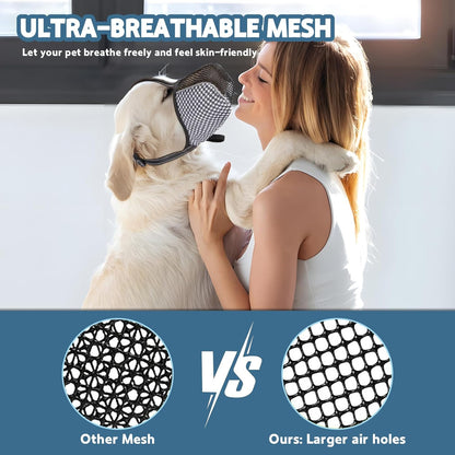 Muzzle for Small Dogs with Adjustable Straps, Breathable Mesh Small Dog Muzzle for Biting Chewing Licking V1259-DP01-A-4249