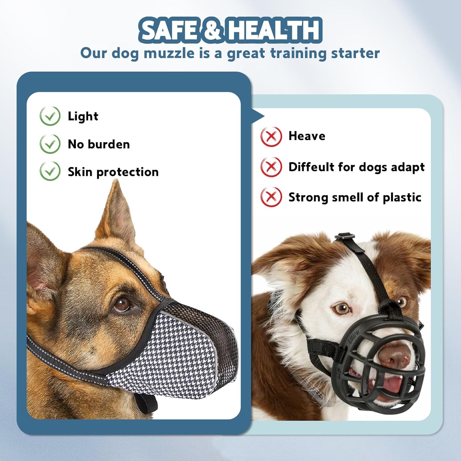 Muzzle for Small Dogs with Adjustable Straps, Breathable Mesh Small Dog Muzzle for Biting Chewing Licking V1259-DP01-A-4249