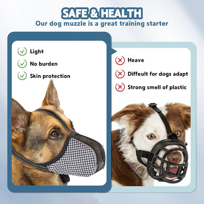Muzzle for Small Dogs with Adjustable Straps, Breathable Mesh Small Dog Muzzle for Biting Chewing Licking V1259-DP01-A-4249